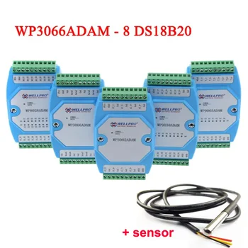8 채널 입력 온도 센서, DS18B20 모듈, RS485 RTU MODBUS WP3066ADAM