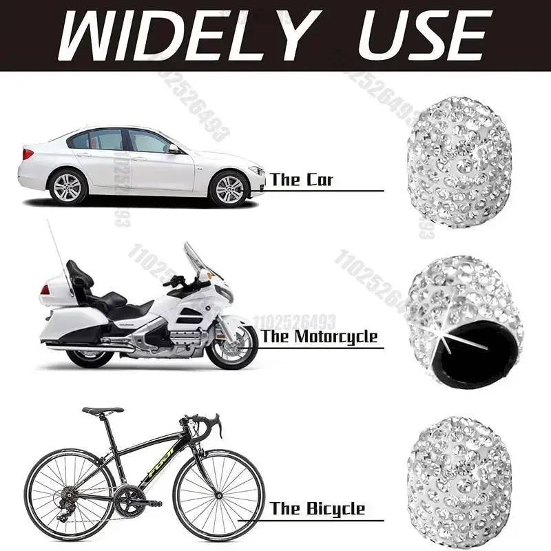 2/4pcs Diamond Car Tire Valve Caps Shining Dust-proof Wheel Valve Cover Vehicle Bling Crystal Valve Cap Car Styling Accessories