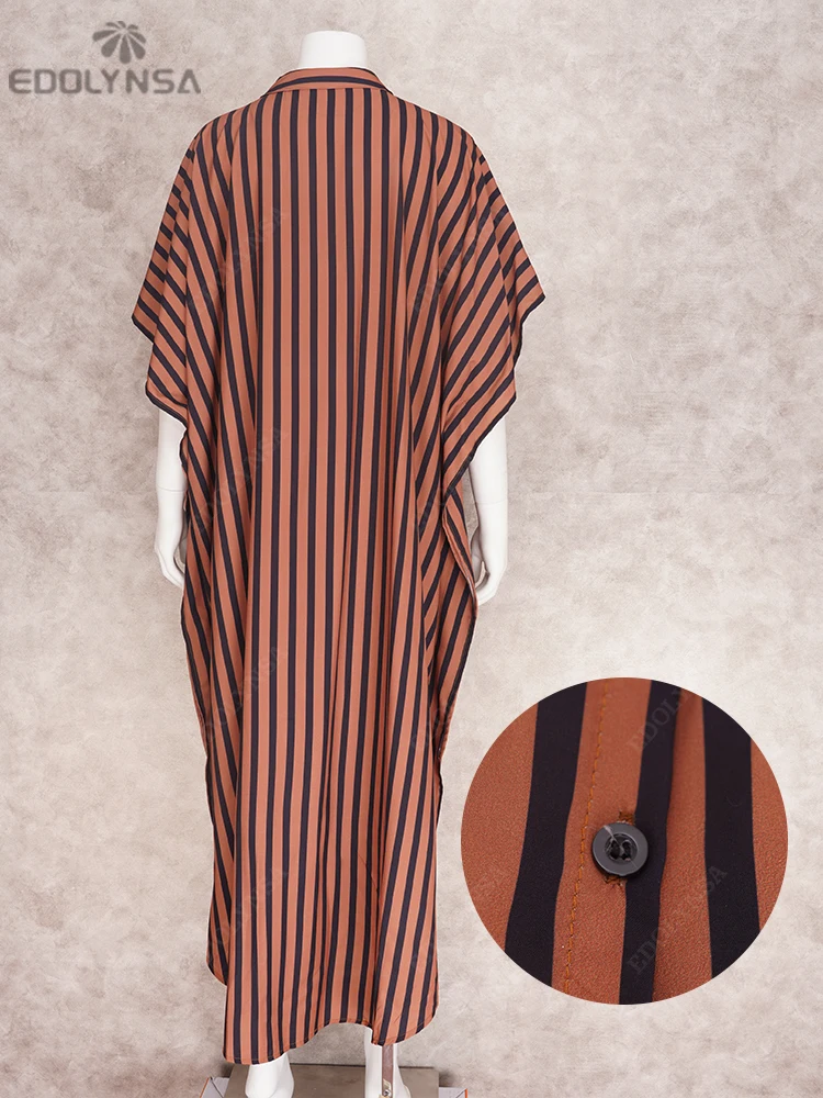 Beach Cover Swimsuit Cover Beach Dress Casual Bikini Cover-ups Blue Tunic Striped Front Open Summer Beach Dress