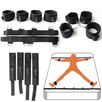 Bed BDSM Bondage Adult Erotic Sex Toys for Women Couples Games Nylon Handcuffs Ankle Cuffs Under Sextoys Sexual Accessories 18+ 2