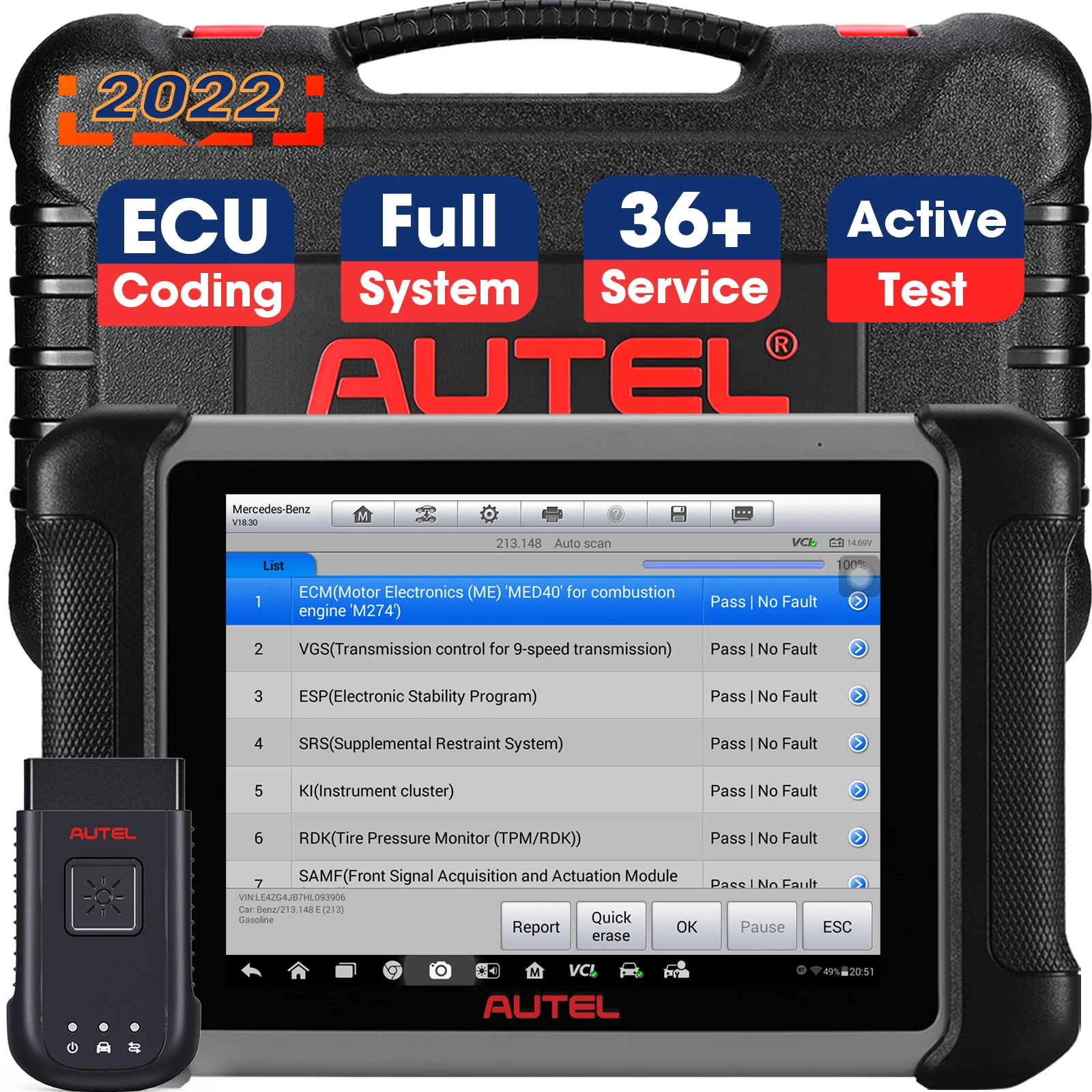 

Autel Diagnostic Tools MaxiSys MS906BT OBD2 Scanner Professional Automotive Scan Tool Bluetooth ECU Coding Upgrade of MS906