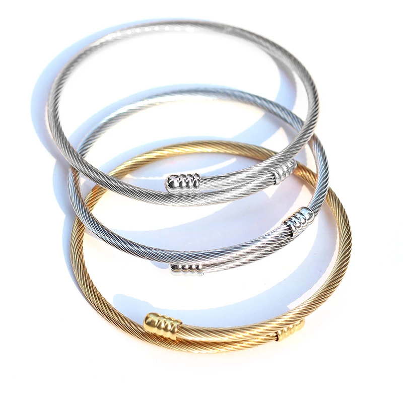 Stainless Steel Elasticity Bracelets Fit Original Beaded Bracelet For Women Girls Opening Bangle Washable,bracelet jewelry