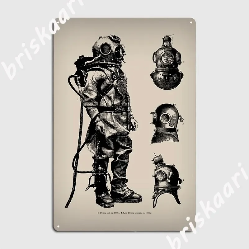 

Vintage Deep Sea Diver Nautical Metal Plaque Poster Garage Decoration Cave Pub Design Club Party Tin Sign Poster