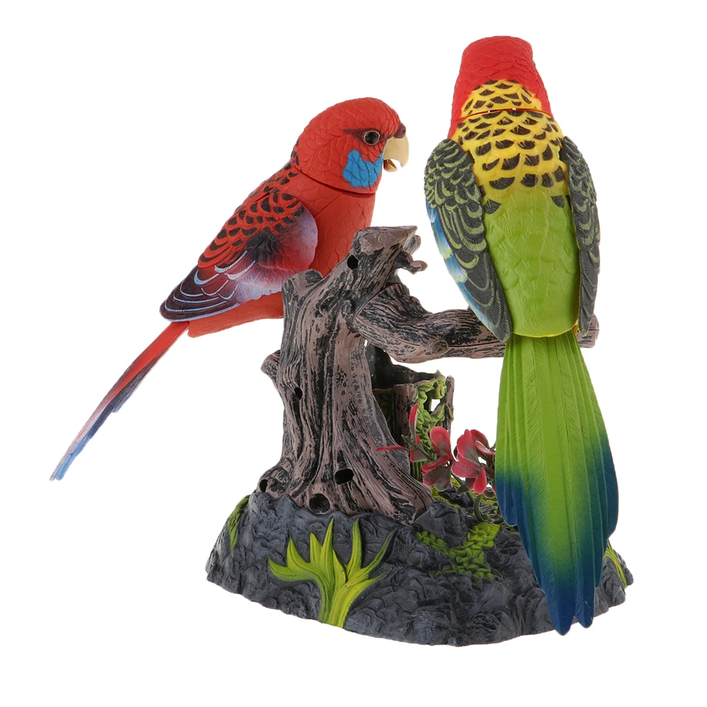 Electric Battery Operated Birds Toys Simulated Induction Sound Control Voice-Activated Talking Parrots Moving Pets Children Toy educational toys