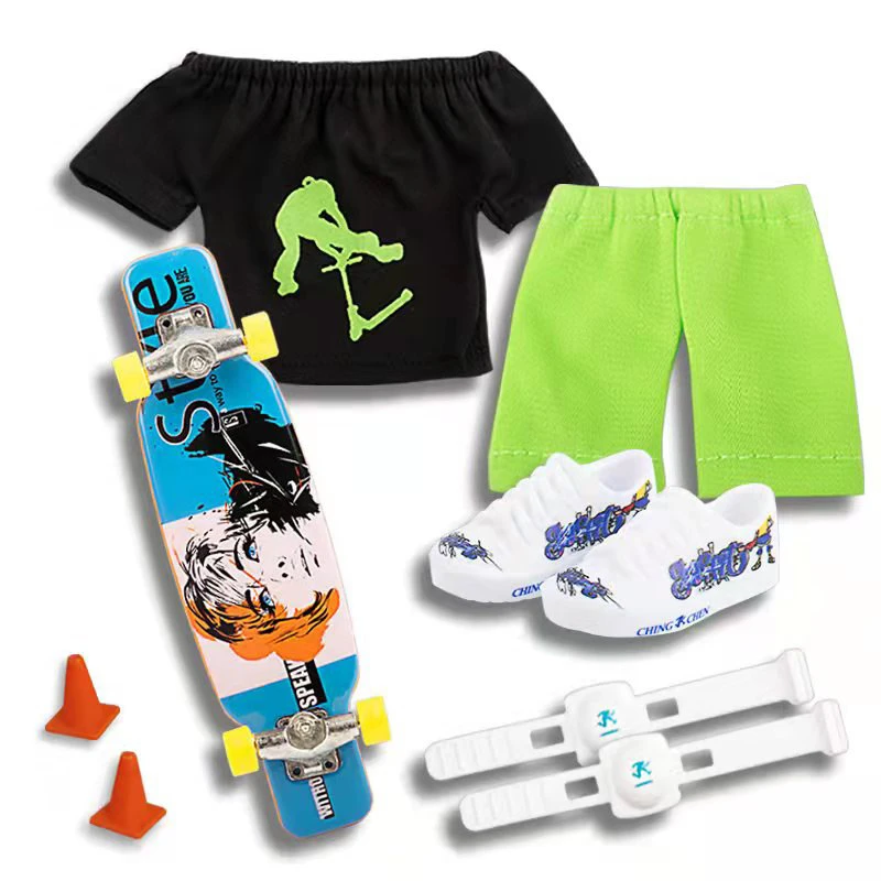 Finger Skateboard Toys Finger SkateBoard Finger Scooter With Pants Shoes And Tools Mini Skateboard For Gift