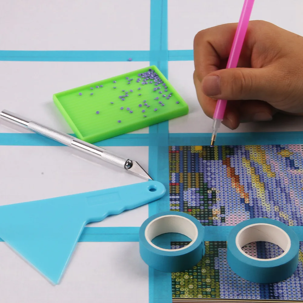 New 50pcs 5D DIY Diamond Painting Tool Release Paper Double-Sided Non-Stick Cover Replacement With Paper Cutter And Tape