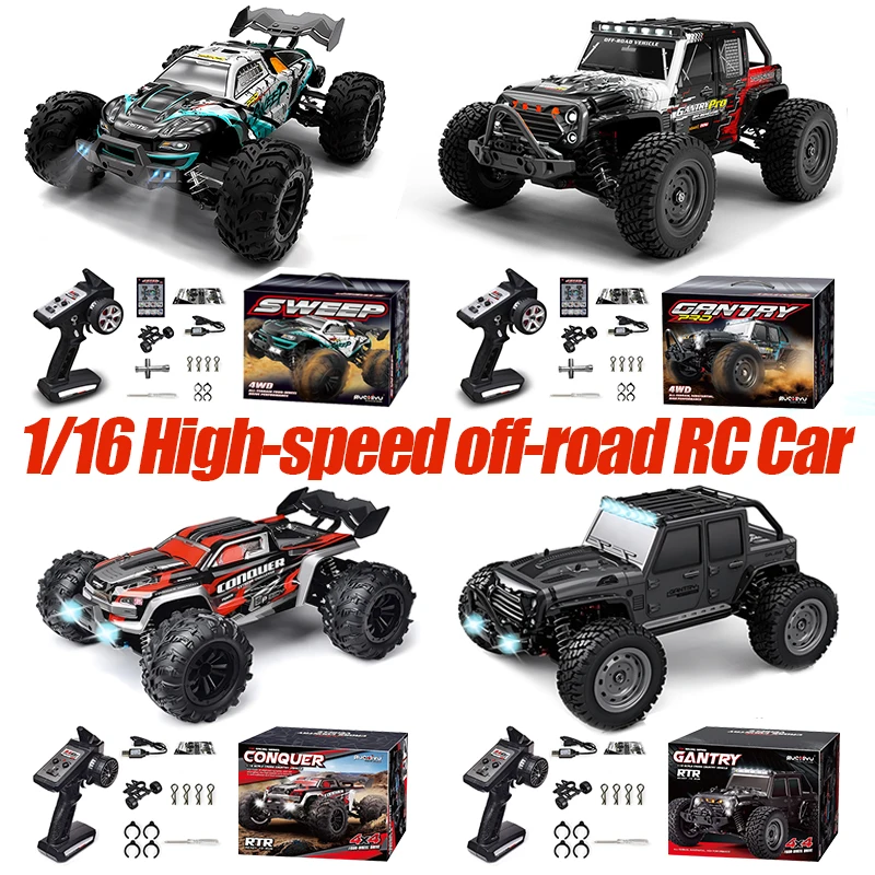 새로운 16101/16102 PRO 1:16 고속 RC카 LED 라이트 드리프트 70KM/H 4륜구동 RC 오프로드 자동차 몬스터 트럭 장난감 어린이 선물용