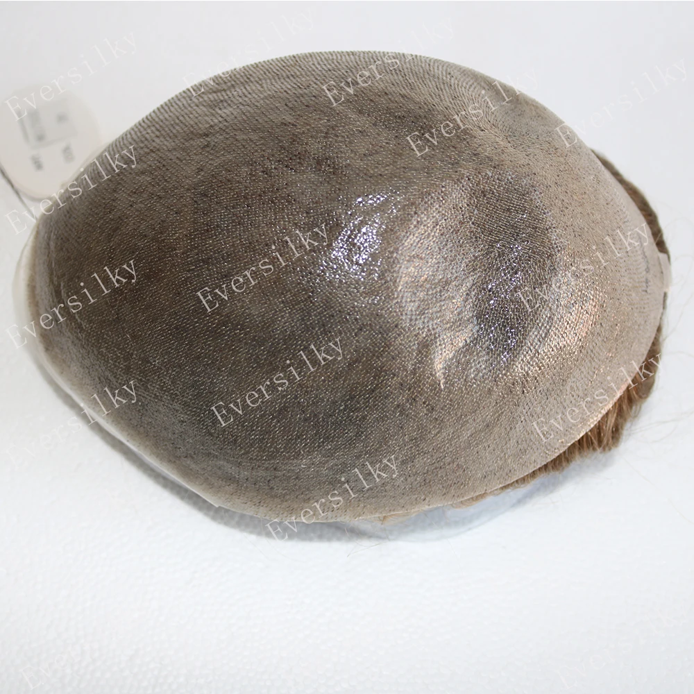Human Hair Toupee Undetectable Natural Hairline Male Wig Cool Brown Blonde Super Durable Men Toupee Human Hair Thin Skin Full PU Capillary Prosthesis