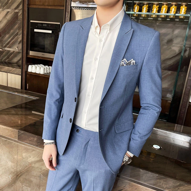 Slim Fit Three-Piece Business Suit Set High-End Korean Style Wedding Groom Party Dress Suit Vest Trousers M-4XL formal suit business men clothing