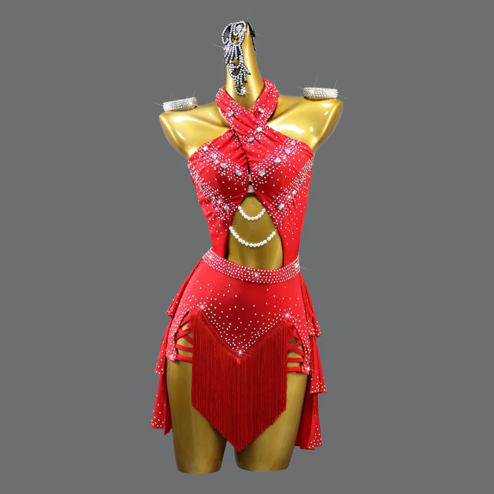 

Latin Dress Dance Practice Wear Clothing Line Skirt Dancewear Women Competition Costume Outfits Stage Samba Suit Girl Sport Ball