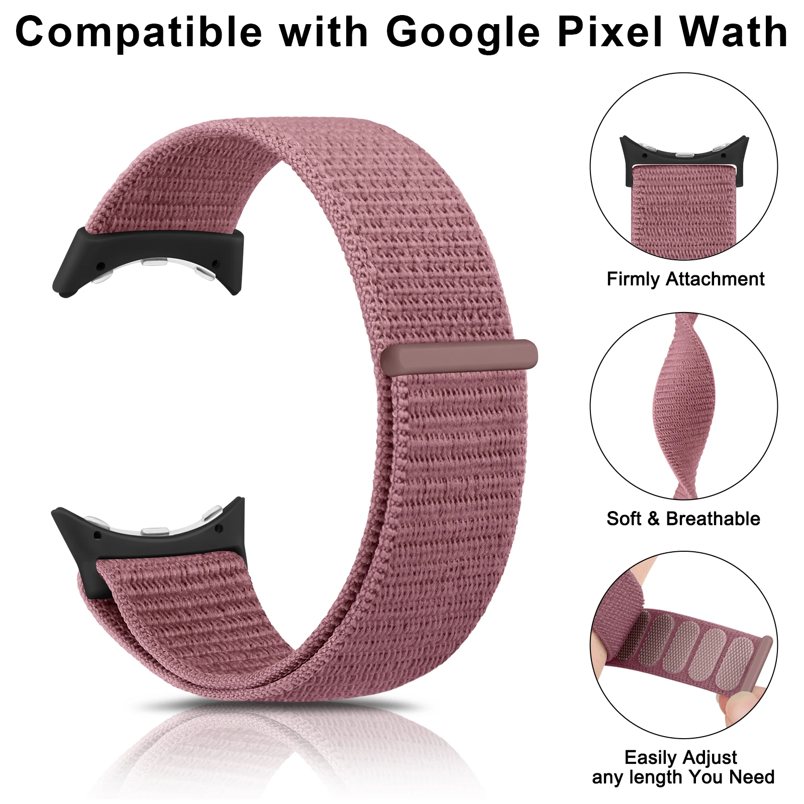 Adjustable Nylon Solo Loop Watchband Bracelet - Universal Fit