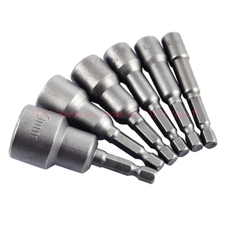 1Pc 5mm-19mm Impact Socket Magnetic Nut Screwdriver 1/4 hex key set Drill Bit Adapter for Power Drills Impact Drivers Socket kit crown 28mm 14 4v screwdriver machine power tool impact wrench 1 5ah 25n m drill set rated voltage cordless electric drills