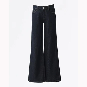 Y2K American Retro Jeans Women Micro Flared Low Waist Horseshoe Pants Loose Non Stick Leg Spring Casual Denim Trousers 1