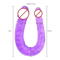 Lieferungen für Erwachsene, Sexspielzeug, doppelseitiger realistischer Dildo, flexible Gelee-Dildos, Penis, Schwanz, Anal, Buttplug, Massagegerät, G-Punkt-Stimulation 6