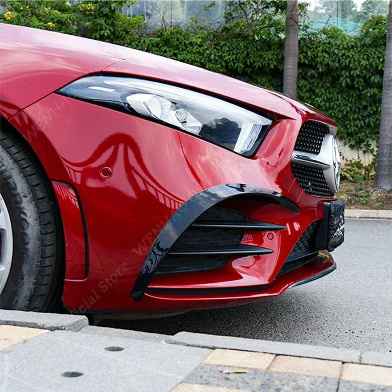 Car Front Canards Apron Bumper Splitter Spoiler car bumper spoiler for Mercedes Benz W177 A180 A200 A250 A260 AMG A35-Aero Body Kits