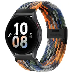 Braided Elastic Bracelet 20mm/22mm Smartwatch Band Strap for 22mm (Camouflage seven - B)