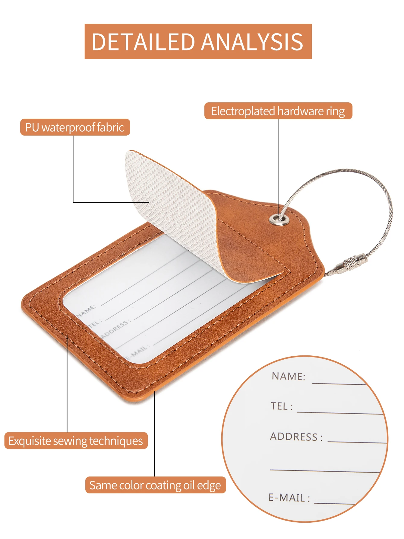 PU Leather Luggage Tag 5