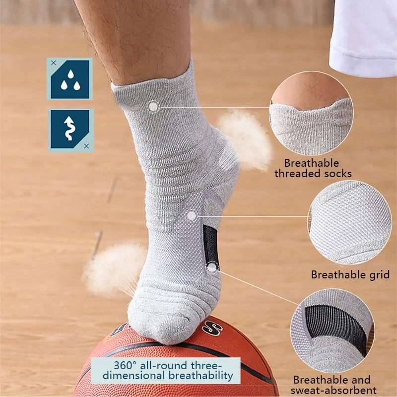 Anti-slip Football Socks Men Women Cotton Sock Short Long Tube Soccer Basketball Sport Socks Breathable Deodorous 39-45