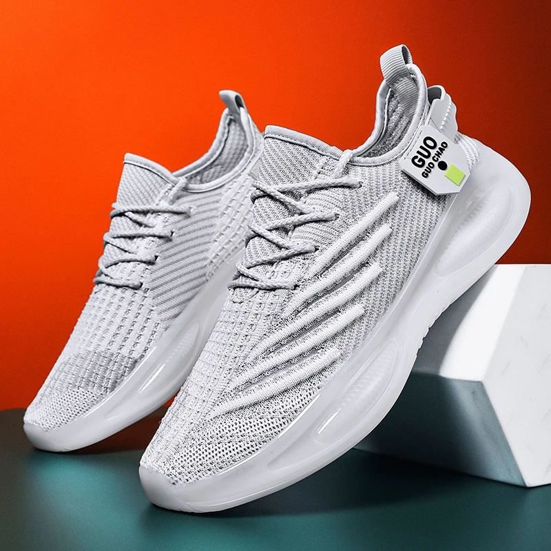 

Кроссовки PARZIVAL мужские спортивные, повседневная обувь на платформе, дышащая вязаная прогулочная обувь, весна-осень