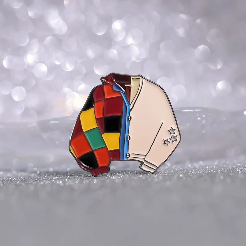 

Top Quality 5pcs Enamel Pins Brooch Creative Singer's Personalized Patchwork Coat Jacket Design Brooch Metal Badge For Men Gifts