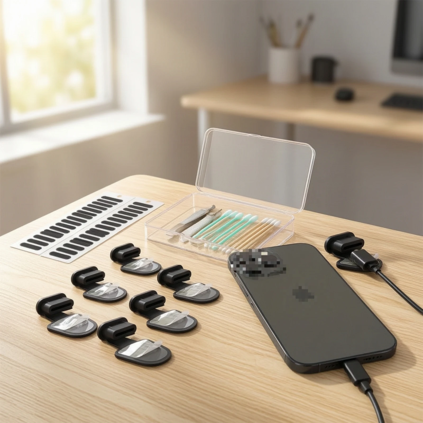 USB-C 먼지 방지 플러그 키트 실리콘 폰 청소 키트(보관함 포함) USB-C 먼지 방지 플러그 통근자를 위한 부드러운 보호 장치