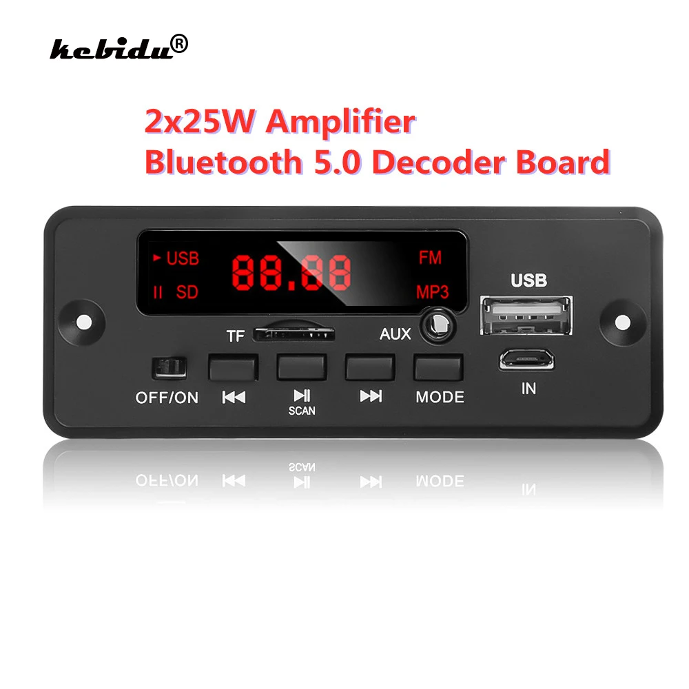 Top Handsfree DC 5V 18V MP3 Decoder Board 50W Amplifier Bluetooth Car MP3 Player USB Recording Module FM AUX Radio For Speaker
