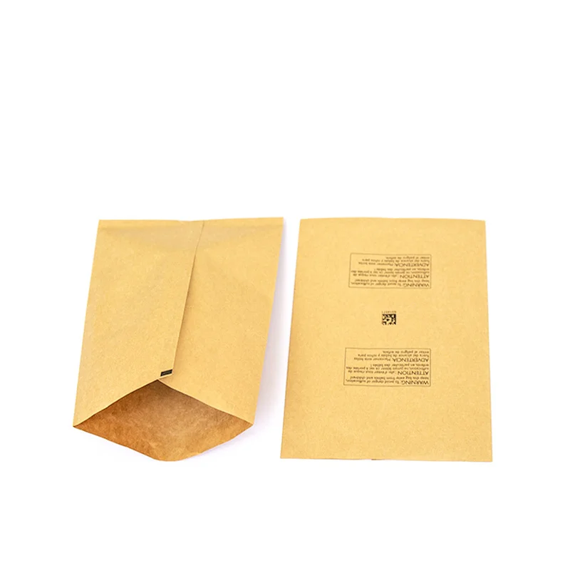 Custom  Customized Logo Eco Friendly Biodegradable Brown Kraft Paper Resealable Food Packaging Bags