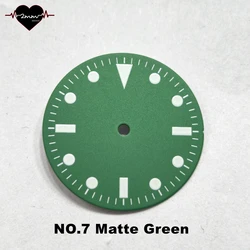 Versatile Watch Dial with 12 - Hour Luminous Index - Multi - Color Options Available - 28.5mm (NO.7 Matte green)