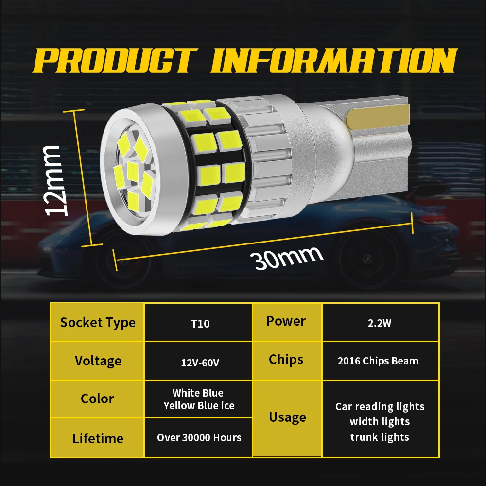 ���� �ڹ� LED DRL ��� ������ �� �� ����Ʈ �ҽ�, �ƿ�� BMW ������, 2x T10, W5W, 1500LM, 6000K, 12V, 24V, CANBUS ���� ����