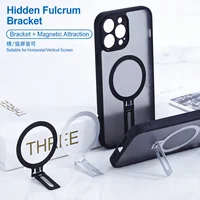 FONKEN Foldable Magnetic Phone Grip Stand for MagSafe,Ultra-Thin Metal Ring Holder Desktop Kickstand Accessory for iPhone 3