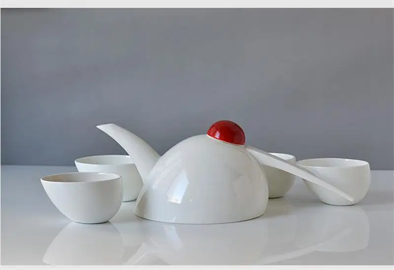 

5pcs set, Creative designed, bone china teapot and tea cup set, plain white ceramic kung fu tea set, chinese tea set tea service