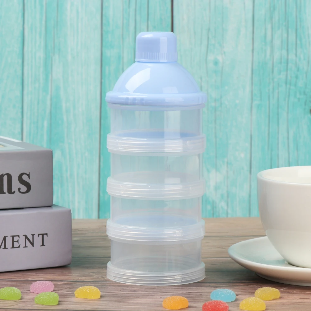 4 Grid Portable Container Storage Cereal Boxes Toddle Baby Snacks Food Storage Box Formula Dispenser Milk Powder Bottles