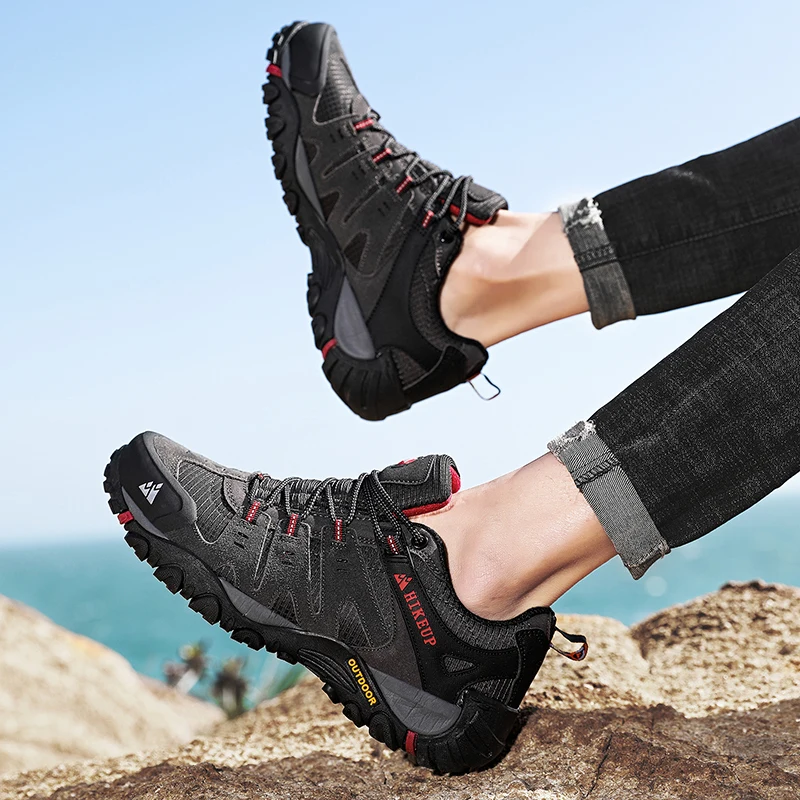 Hikeup herren wanderschuhe wildleder outdoor schuhe verschleiß feste männer trekking wander jagd taktische turnschuhe – Detail 25