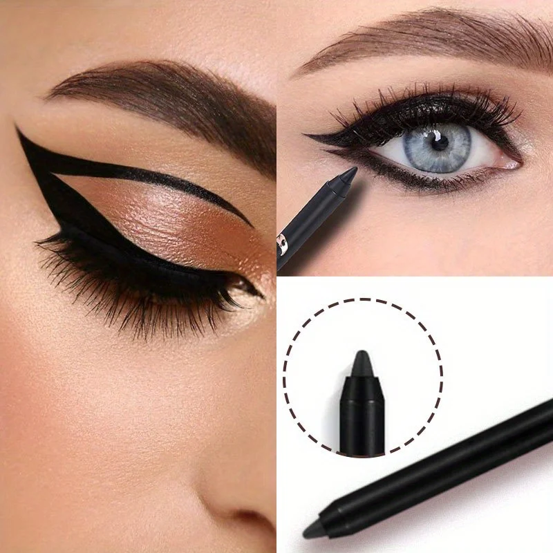 Black Brown Waterproof Eyeliner Pencil Long Lasting Easy To Wear Eye Liner Gel Matte Quick Drying Eyeliner Pen Makeup Cosmetic 2