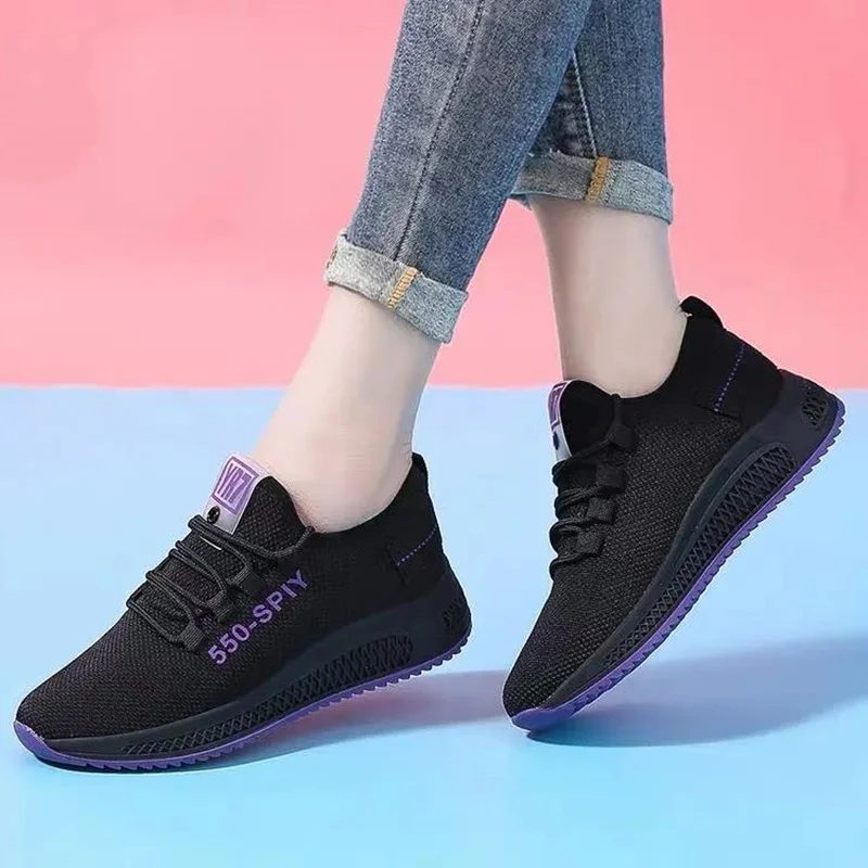 

Shoes for Women's Tenis Casual Sneakers Mesh Breathable Lace-up Running Shoes Fashion Flats Shoes Comodas Zapatillas De Mujer