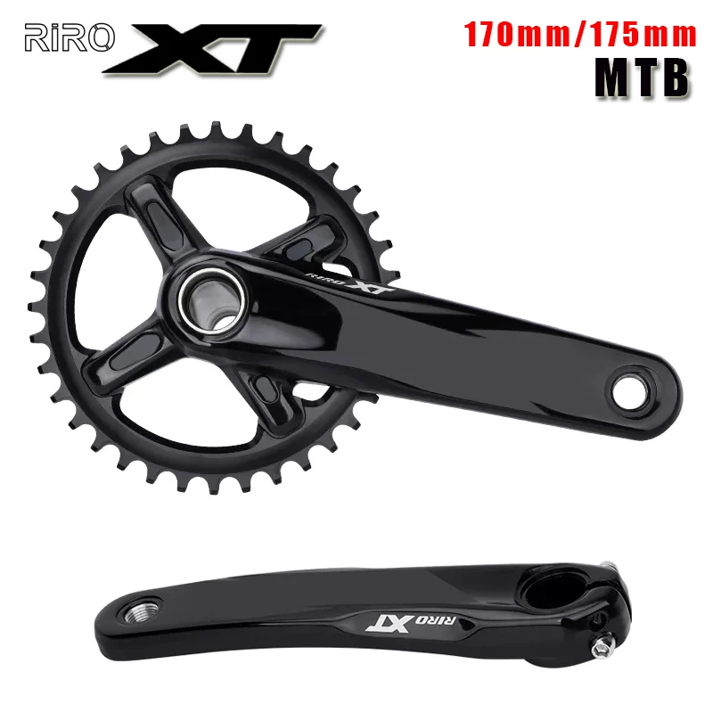 

XT Bicycle Crankset 104BCD MTB Bike Crank Chainring Bike 170mm 175mm Bright Black 32T 34T 36T 38T Aluminum Alloy mtb crankset