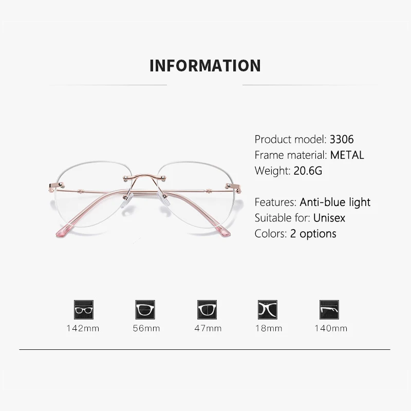 Sleek Frameless Progressive Prescription Glasses for Men - Trendy & Classic Design