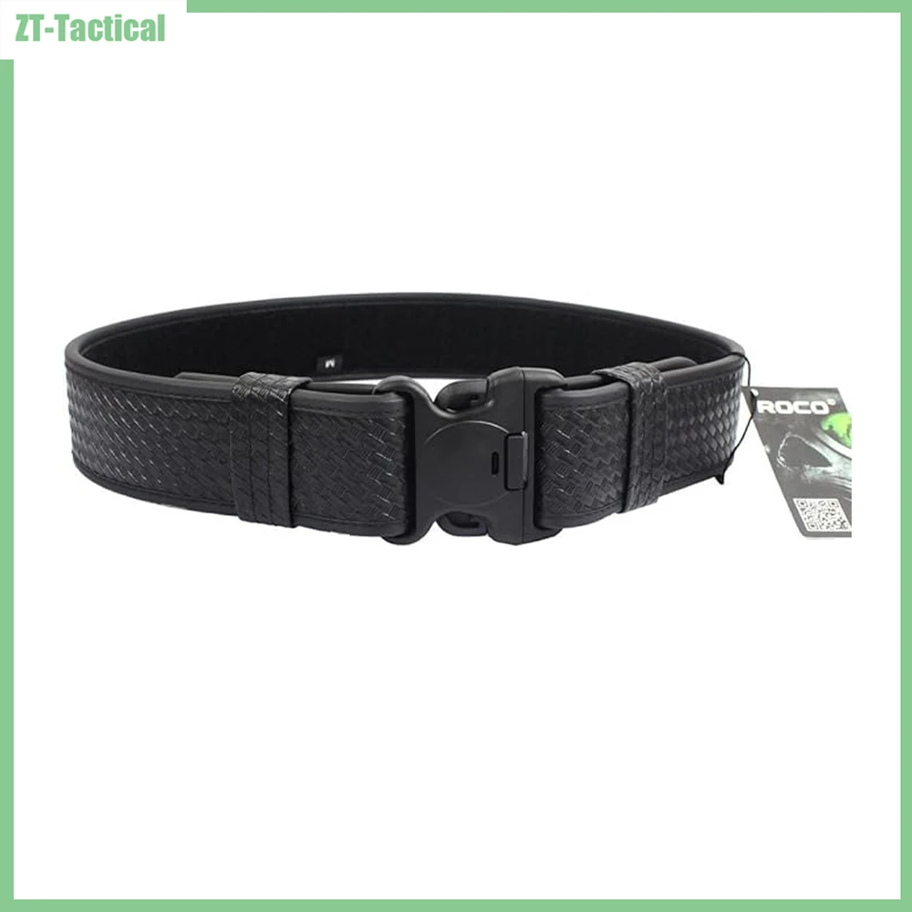 Cintura tattica Basketweave, cinture di servizio della polizia, cintura di servizio Web con fodera ad anello, due dimensioni (M & L)