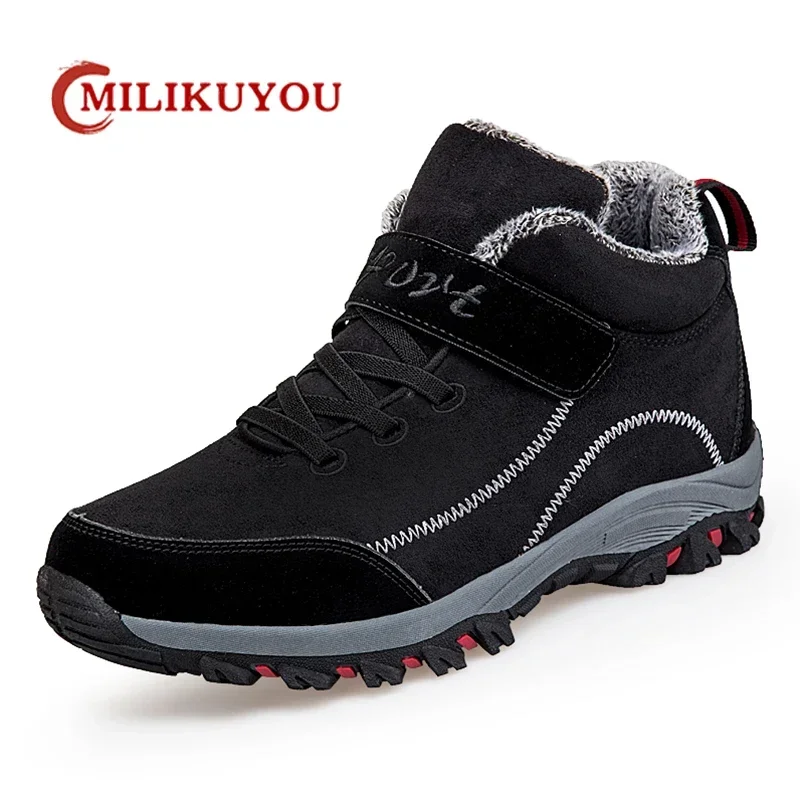 Stivali invernali da uomo stivali da neve impermeabili scarpe invernali da uomo calzature da trekking in peluche caldo più 48 stivali invernali alla caviglia Unisex antiscivolo