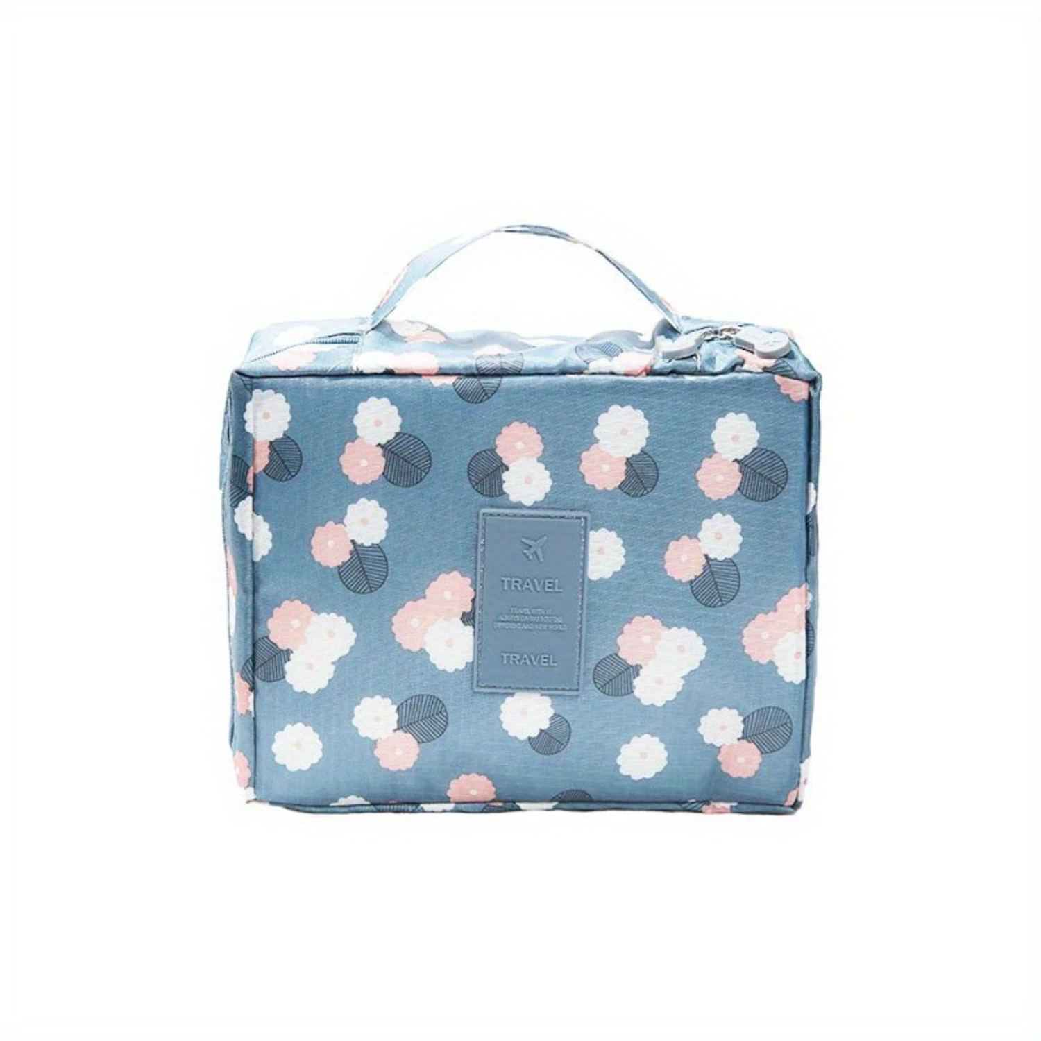 1pc Extra-Large Stylish Square Cosmetic Bag - Ultimate Travel Organizer with Durable Toiletry Case & Multiple Compartments for E 5