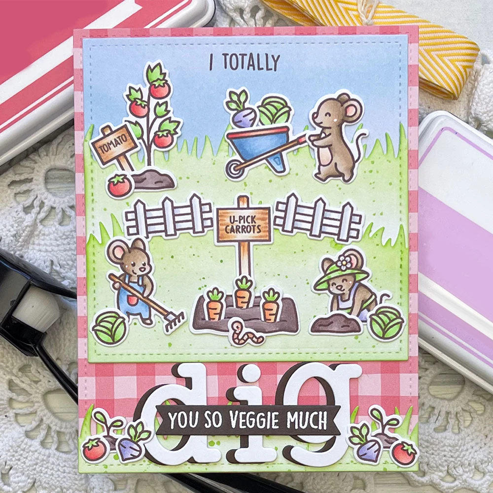 Kangaroo Boy Girl Bunny Tomato Farm Easter Smile Metal Cutting Dies/Clear Stamp DIY Crafts Card Making Scrapbooking Stencil L01