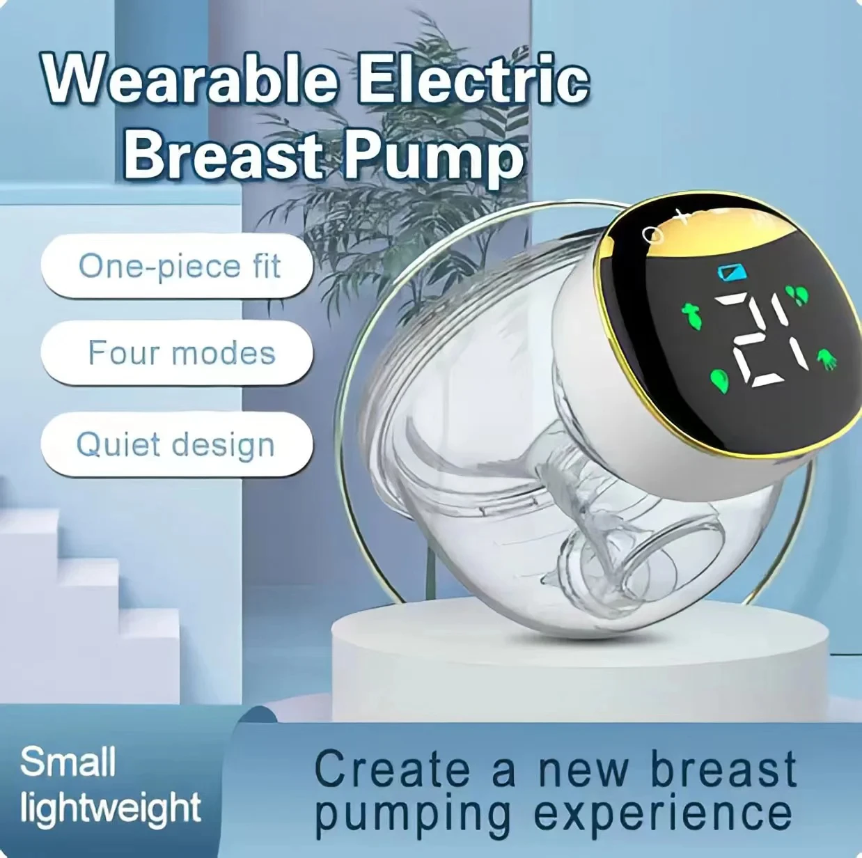 New Wearable Breast Pump One-piece Fit and Quiet Design Electric Breast Pump Wireless Portable Compact and Lightweight