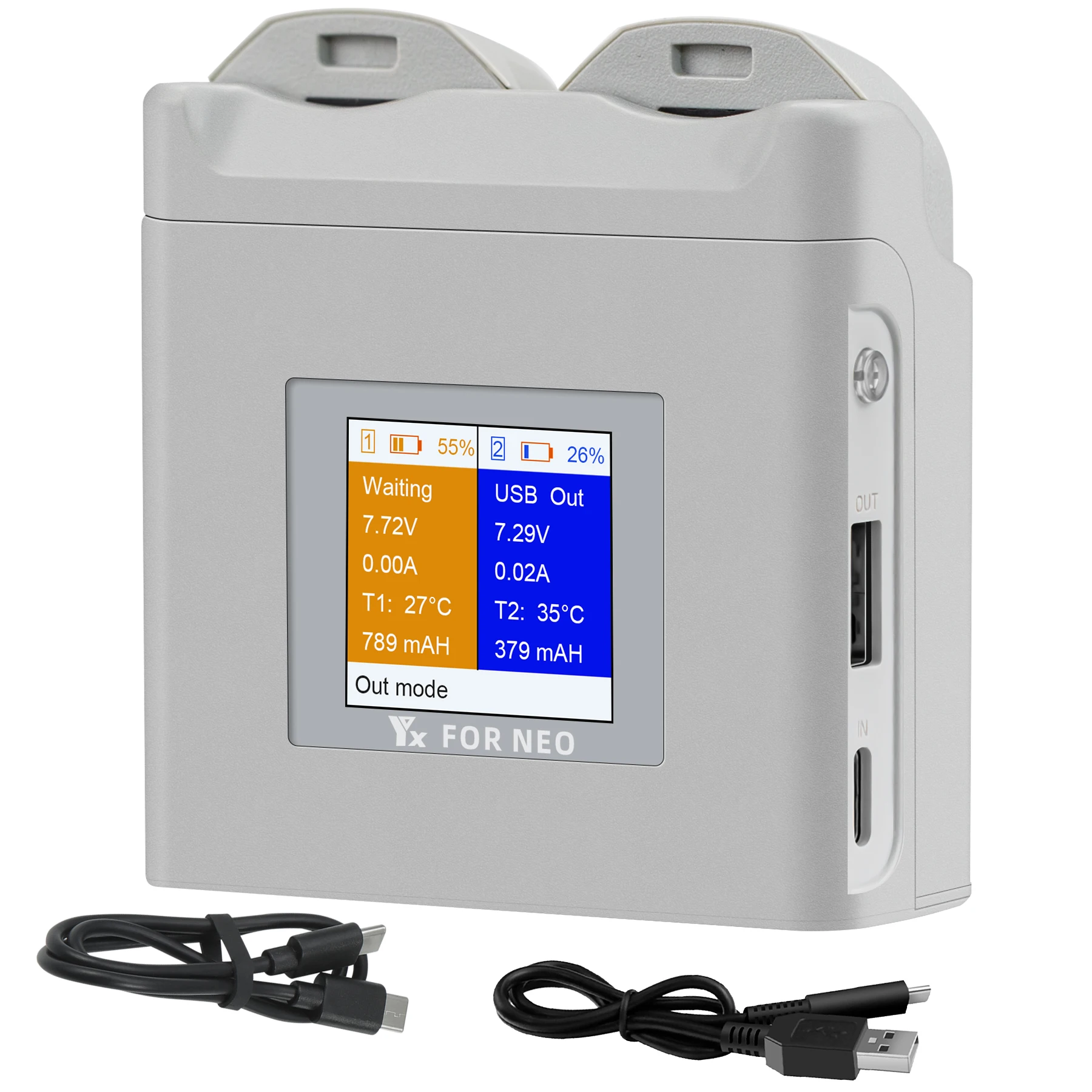 Description Picture 2 of itemNeo Dual Way Color Screen Charging Cradle Portable Drone Battery Charge Manager For DJI Neo Fast Charger Drone Accessories