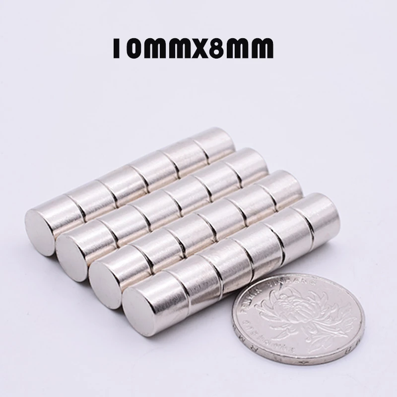 

10 Pcs 10x8 mm N35 Permanent NdFeB Super Strong Powerful Magnetic Magnet Imanes Aimant Disc 10*8mm Neodymium Magnets