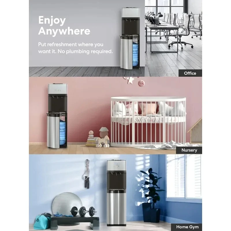 Self Cleaning Bottom Loading Water Cooler Water Dispenser Limited Edition 3 Temperature Settings-Hot Cold Cool