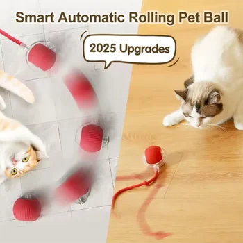 Intelligent interactive cat ball long-lasting and durable easy to clean intelligent obstacle avoidance pet cat and dog toys 1