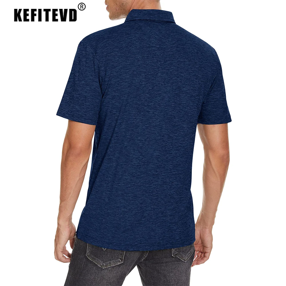 KEFITEVD Summer Lightweight Polo Shirts Men's Quick Dry Shot Sleeve T-Shirts Breathable Golf Shirt Tennis Running Sport Tops 2