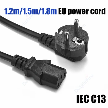 노트북 PC 컴퓨터 모니터 PSU 프린터 LG TV용 AC 전원 익스텐션 코드, EU 유로 전원 공급 케이블, IEC C13, 1.2m, 1.5m, 1.8m, 2 핀