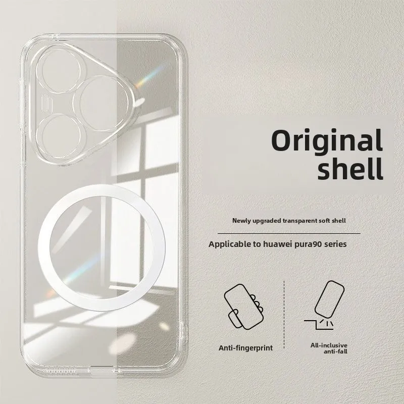 Transparent Minimalist Magnetic Shockproof Case - Soft TPU Shell