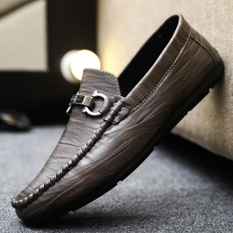 Men Loafers Shoes for Men Luxury Business Dress Shoes Comfy Slip-on Drive Moccasins Footwear Male Brand Leather Boat Shoes Men 3